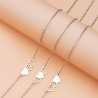 Creative Personality Stainless Steel Heart-shaped Short Necklace 3-piece Set