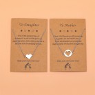 Creative Mother's Day Stainless Steel Love Collarbone Necklace 2-piece Set