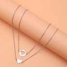 Creative Mother's Day Stainless Steel Love Collarbone Necklace 2-piece Set