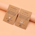 Creative Mother's Day Stainless Steel Love Collarbone Necklace 2-piece Set