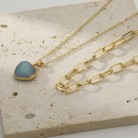 Women's Fashionable Simple Natural Stone Pendant Necklace