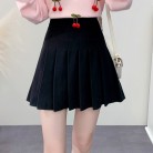 Fashionable And Lovely Milk Style With High Sweater Pleated Skirt Suit