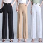 Loose Straight Tube Drop Feeling Ice Silk Wide Leg Pants For Women