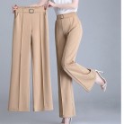 Loose Straight Tube Drop Feeling Ice Silk Wide Leg Pants For Women