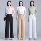 Loose Straight Tube Drop Feeling Ice Silk Wide Leg Pants For Women