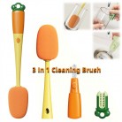 Kitchen 3 In 1 Multifunctional Cleaning Cup Brush Long Handle Carrot Water Bottle Cleaning Brush