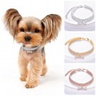 Necklace Cat Dog Three Row Rhinestone Zircon Bone Ornament Pet Collar