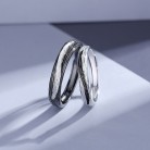 Men's And Women's Fashion Green And White Hair Couple's Ring