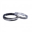 Men's And Women's Fashion Green And White Hair Couple's Ring