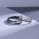 Men's And Women's Fashion Green And White Hair Couple's Ring