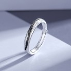 Men's And Women's Fashion Green And White Hair Couple's Ring