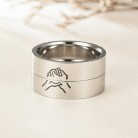 Stainless Steel Lovers Hold The Hand Of Their Son And Grow Ring