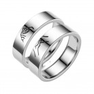 Stainless Steel Lovers Hold The Hand Of Their Son And Grow Ring