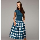 Summer Autumn New Style Big Polka Dot Patchwork Dinner Dress