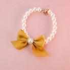 Vintage Pearl Bow Pet Collar