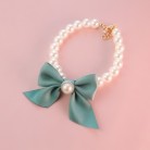 Vintage Pearl Bow Pet Collar