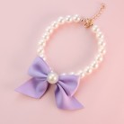 Vintage Pearl Bow Pet Collar