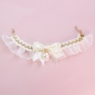 New Lace Elastic Bow Pet Collar