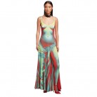 New Fashion Sling 3D Body Print Long Dress