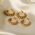 New Fashion Women's Versatile Spiral C-shaped Zircon Earrings