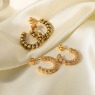 New Fashion Women's Versatile Spiral C-shaped Zircon Earrings