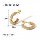 New Fashion Women's Versatile Spiral C-shaped Zircon Earrings