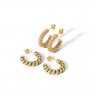 New Fashion Women's Versatile Spiral C-shaped Zircon Earrings