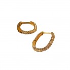 U-shaped Stainless Steel Earrings With Micro-set Zircon Earrings