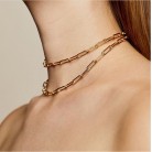 New Simple Metal Buckle Femininity Short Shiny Necklace