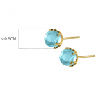 S925 Silver Fresh Blue Geometric Round Ball Stud Earrings For Women