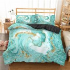 Modern Marble Texture 3D Digital Printing Quilt Cover Pillowcase