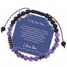 Letter Woven Natural Amethyst Bracelet