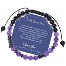 Letter Woven Natural Amethyst Bracelet