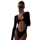 Women's Spring New Solid Metal Bodysuit