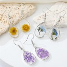 Bohemian Transparent Resin Dry Flower Earrings