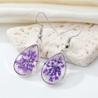 Bohemian Transparent Resin Dry Flower Earrings