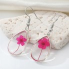 Bohemian Transparent Resin Dry Flower Earrings